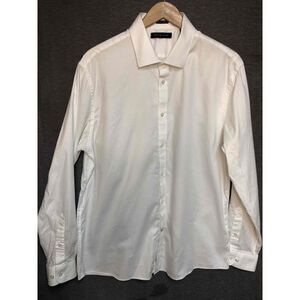 Mens White Long Sleeve Button-Up Collared Dress Shirt XL Tommy Hilfiger